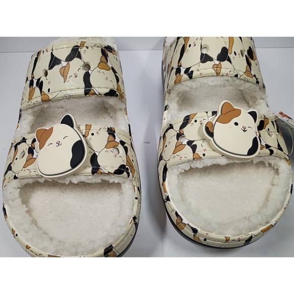 Crocs Squishmallows Cam Mens 11 Fuzzy Cat Print Slip On Sandals‎ Comfort main image 7